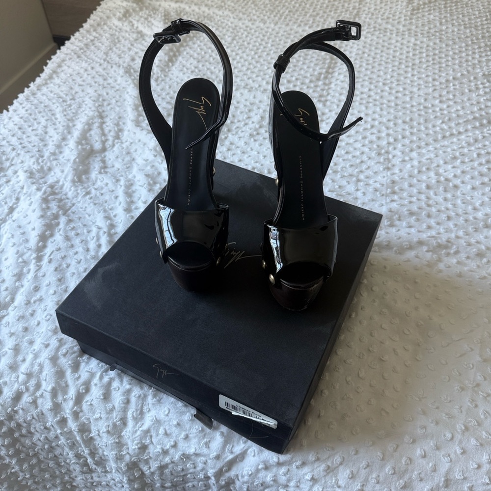 Giuseppe Zanotti Glossy Black Platform Heels